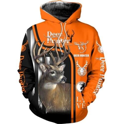 Deer hunter pattern 3D Printed Men Hoodies/sweatshirts Harajuku Fashion Hooded Autumn Long Sleeve streetwear sudadera hombre