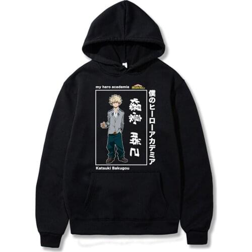 Men Hoodie My Hero Academia Bakugou Katsuki Harajuku Print Hooded Women Hoodie Streetwear Casual Hoodie Unisex
