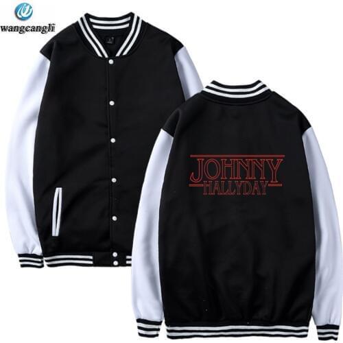 2020 Johnny Hallyday Baseball Jacket Women/Men Winter Fashion Sweatshirt Warm Casual College Student Women Hoodies Plus Size 4XL