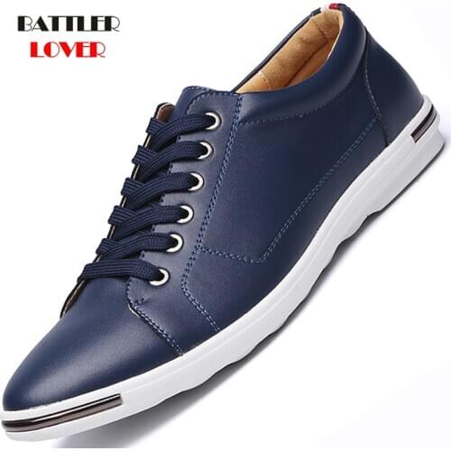 Luxury Brand Men Casual Shoes Spring Autumn Genuine Cow Leather Flats Lace-Up Shoes Large Size Oxford Shoes for Men Board Shoes