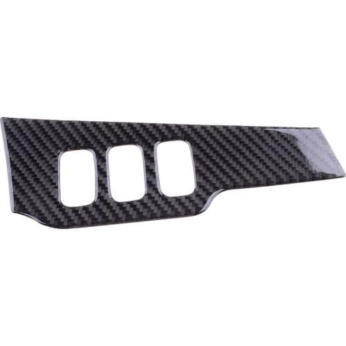 Beler Car Headlight Switch Button Cover Trim Fit For Mitsubishi Lancer Evo 2008 2009 2010 2011 2012 2013 2014 Black Carbon Fiber