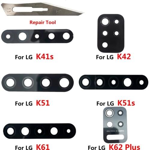 Original New Rear Back Camera Glass Lens With Glue Adhesive Sticker For LG K41S K42 K51 K51S K61 K62 Plus Camera Glass Lens