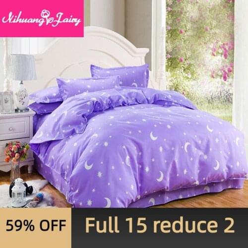 Four-piece skin-friendly quilt cover sheet double quilt cover three-piece bedding for students