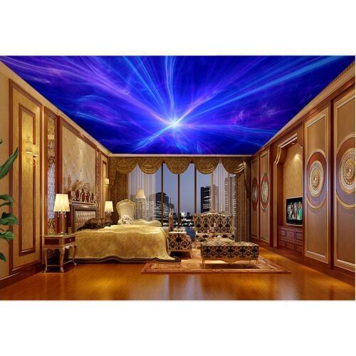 Custom photo wallpaper 3d ceiling wallpaper murals vast night sky universe aurora condole top background wall papers home decor