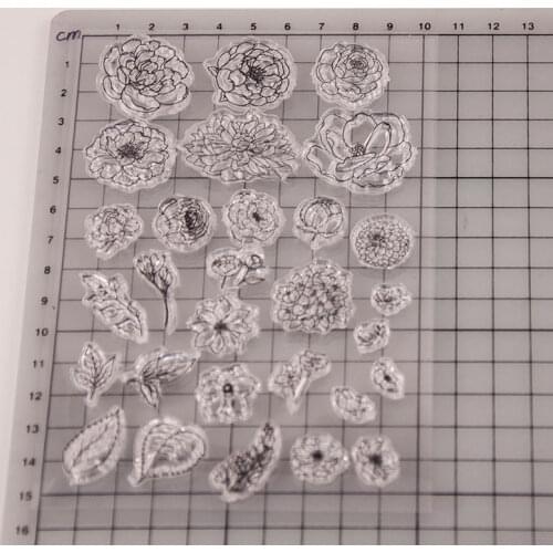 Reunion A Lot of Flowers Scrapbooking Card Album Paper Craft Rubber Roller Transparent Silicon Clear Stamp