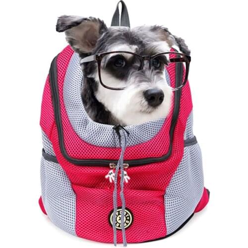 Comfortable Dog Cat Carrier Backpack Puppy Pet Front Pack Breathable Head Out Adjustable Padded Shoulder Hiking Outdoor Travel