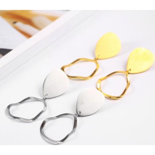 OUFEI Drop Earrings For Women Jewelry Accessories Charm Long Gold Earrings Stainless Steel Jewelry Woman Vogue 2019 Bohemian