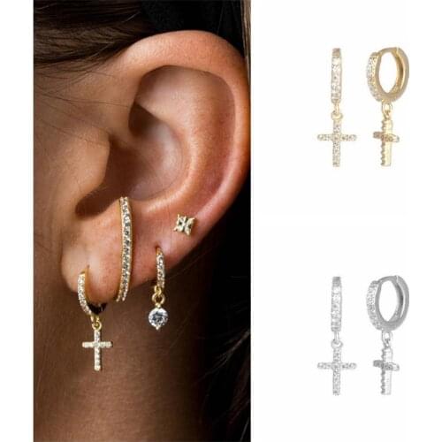 Aide Real 925 Sterling Silver Hoop Earrings For Women Luxury Zircon Circle Round Earring Fashion Earings Jewelry pendientes