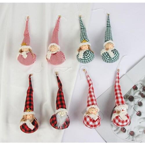 4Pcs Adorable Miniature Dolls Eye-catching Wear Resistant Christmas Dolls Fabric Xmas Tree Hanging Plush Dolls for Home