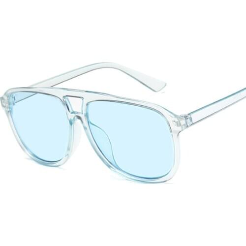 Brand Designer Oversized Sunglasses Women Transparent Color Big Frame Sunglasses Female Male Fashion Green Vintage Black Ladies