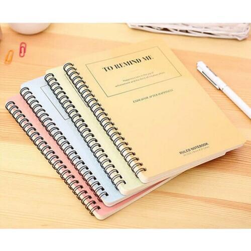 1PCS A5 Size Spiral Coil Notebook Diary Ruled School Vintage Student Note Book Pad