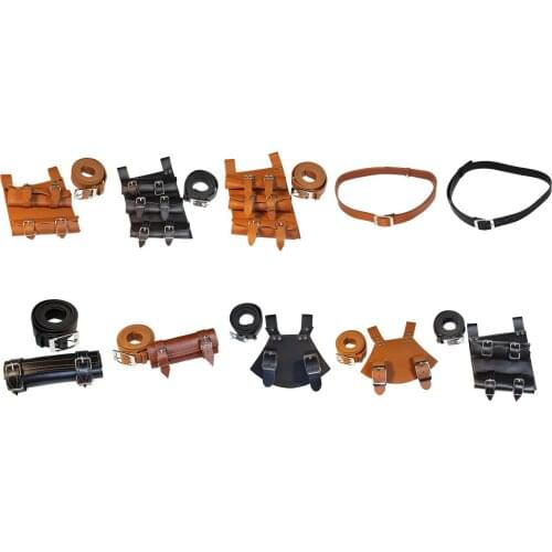 Medieval Leather Sword Dagger Frog Belt Knight Assassin Warrior Pirate Costume Cosplay PU Leather Brown Black