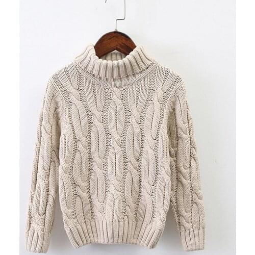 2020 Autumn Winter Warm Knitted Sweater For Children Thicken Sweater For Girls High Collar Boys Clothes Top Kids Bottoming Shirt