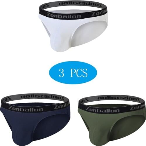 Mens Briefs Sexy Black Knickers High-Stretch Stitching Triangle Breathable Comfortable Hot Solid-Color Men Panties Underwear