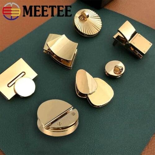 1pcs Meetee Metal Clasp Turn Lock Twist Locks Round Rectangle Bag Case Buckles DIY Handbag Purse Hardware Replace Accessories
