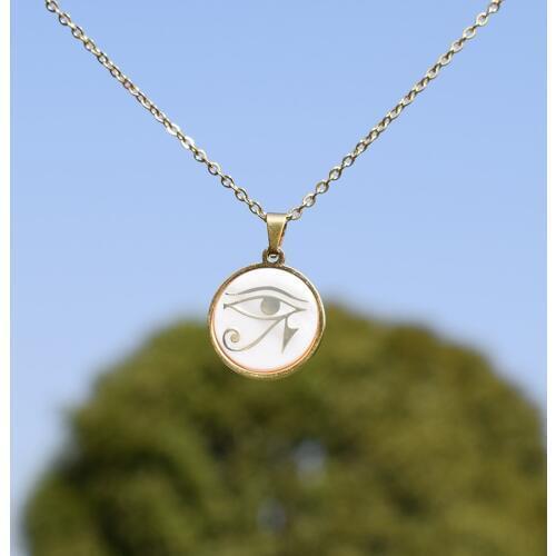 Trendy Evils Eye Women Necklace Stainless Steel Eye of Horus Shell Necklaces & Pendants Female Prayer Jewelry Gift