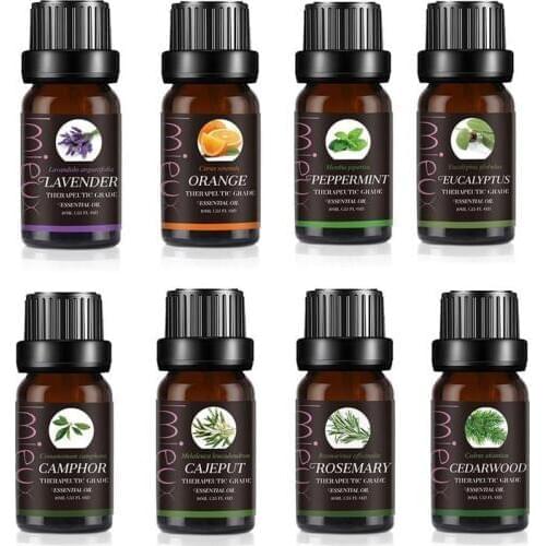 100% Pure Essential Oils For Aromatherapy Diffusers Pure Essential Oils Organic Body Massage Relax Fragrance Oil Skin 10ml