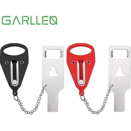 GARLLEN 2pcs Stainless Steel Portable Door locks Inward-Open Doors Lock for Home Office Hotel Travel School