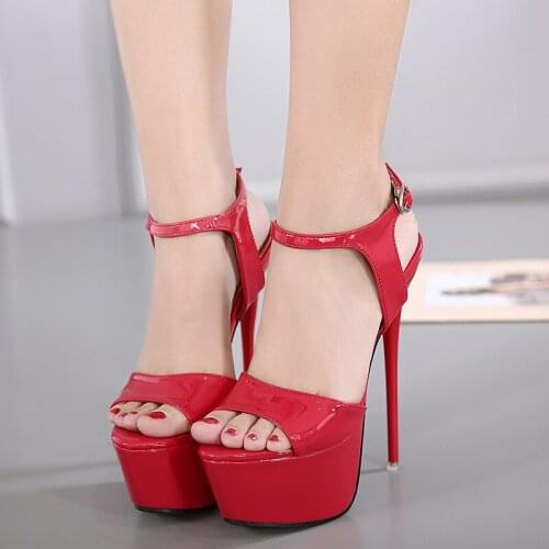 2021 HOT Women Shoes Pumps PU Peep Toe 16CM Thin Heels Waterproof platform Dress High Heels Boat Shoes Wedding Shoes