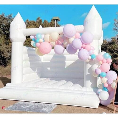 2021 most popular outdoor inflatables products white inflatable wedding bouncer house kids birthday party air bounce castle