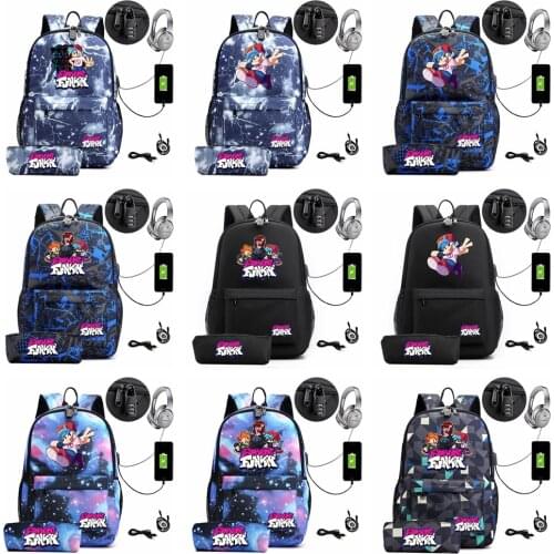 Anime Backpack Cosplay Cartoon Friday Night Funkin Travel Shoulder Bags Teens School Bags Pencil Case Satchel Work Leisure Bags