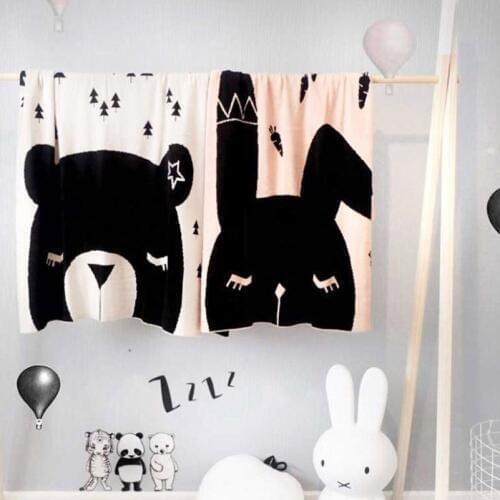 ANKRT Baby ins exploded wool blanket, child air conditioner quilt baby boy and girl child knitted blanket, beach mat cartoon