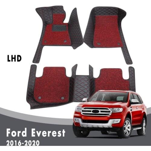 Car Floor Mats For Ford Everest 2020 2019 2018 2017 2016 Auto Luxury Double Layer Wire Loop Carpets Interior Waterproof Rugs