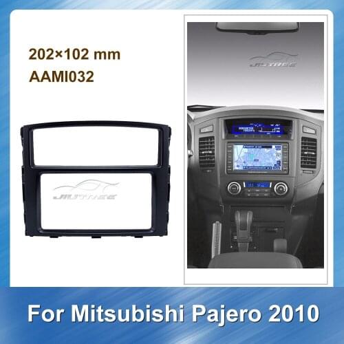 Car Radio Fascia Audio Frame For Mitsubishi Pajero 2010Car stereo panel car panel CD DVD frame Fascia Frame Mount Kit Trim Panel
