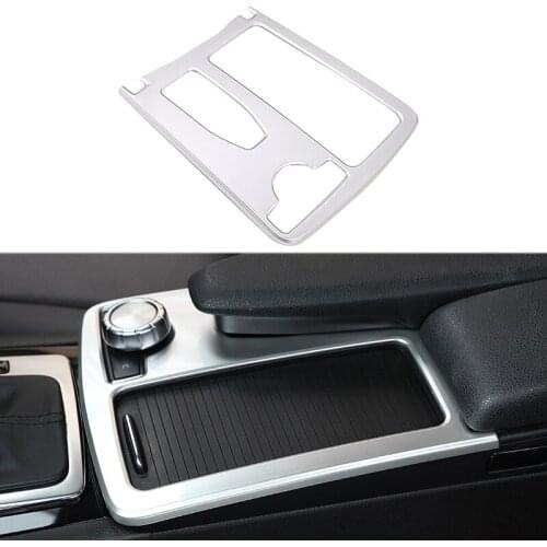 Car Silver ABS Central Console Cup Holder Frame Trim Cover Right Drive for Mercedes Benz E Class C Class W204
