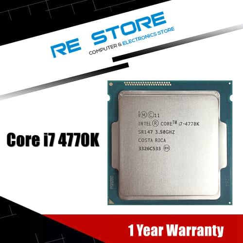 Used Intel Core i7 4770K SR147 3.5GHz Quad-Core CPU Desktop LGA 1150 Processor