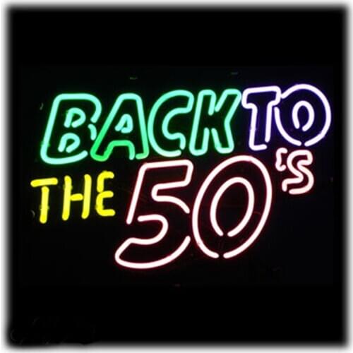 BACK TO THE 50S Custom Handmade Real Glass Tube Beer Bar KTV Club Store Advertise Home Decoration Display Neon Sign 24"X20"