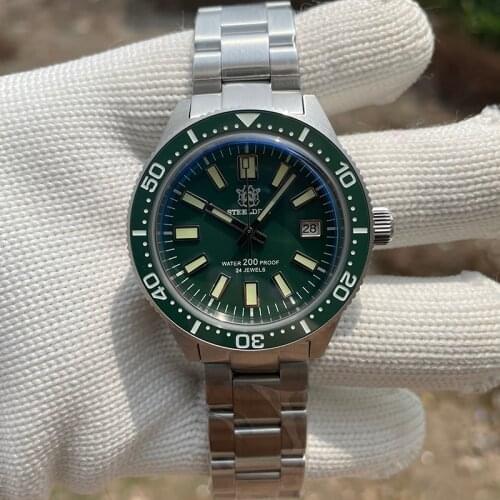 Steeldive 62mas Sapphire Diver Watch NH35A Automatic Men Mechanical Watches Date 20Bar Waterproof Full Luminous