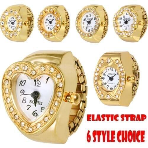1pcs Gold Ring Watch for Women Men Lady Finger Ring Watch Unique Design Ring Watch Femme Watches Clock Reloj Mujer Montre