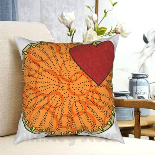 Diatom-Stephanodiscus ( Orange ) Pillow Case Printed Home Soft DIY Pillow cover Diatom Algae Orange Heart Patterns Plankton