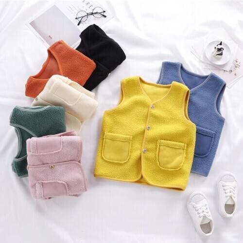 Childrens cashmere shake winter padded baby baby coat jacket vest warm boys and girls wear kids winter clothes