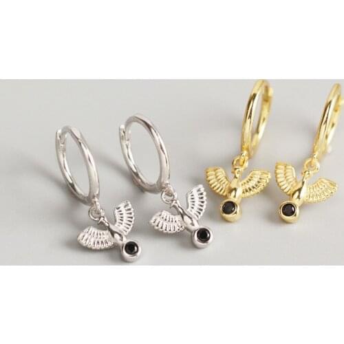 Hot sale S925 sterling silver INS peace dove earring ear buckle creative silver earrings female jewelry