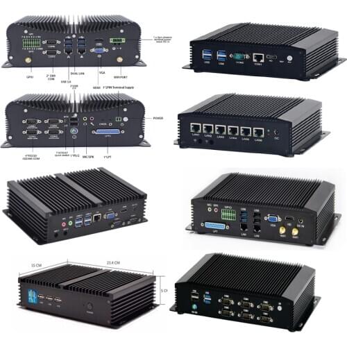 Multiple choices Fanless Mini PC Quad Core i5 8th gen 8250U COM LAN RS232 RS422 RS485 2*LAN 6*LAN GPIO LPT AT/ATX mini Computer