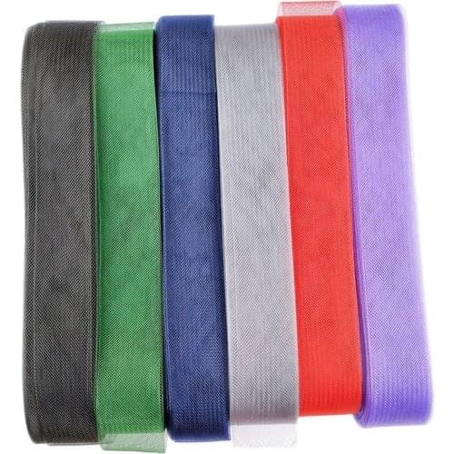 1pcs Soft Hair Horse Mesh Braid Polyester Mesh fabric Flat Plain Crin Ribbon For crafts,Women diy hat #12Color Various sizes