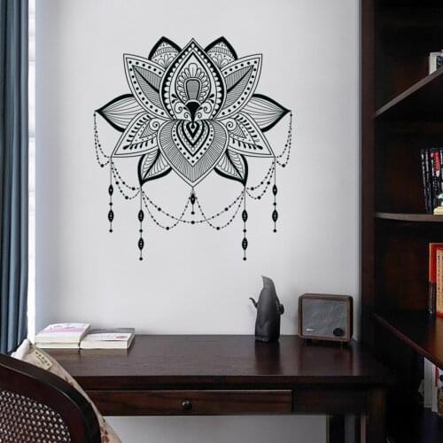 Personality Creative Lotus Wall Stickers Living Room Bedroom TV Background Decorative Wall Stickers PVC Self-adhesive