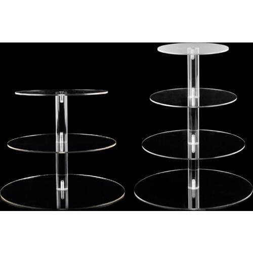 Cake Holder Round Acrylic 3/4 Tier Cupcake Cake Stand Assemble and Disassemble Home Birthday Tools Party Stands Decoration Gift