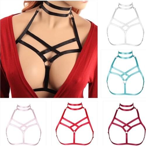 Gothic Clothes Sexy Stocking Garter Belt Women Club Wear Bdms Harness Womens Belt Buttocks Bondage Body Lingerie Bra Bandage