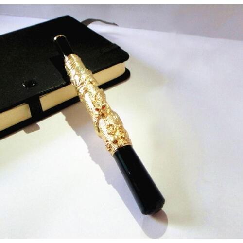 Luxury gel pen Unique gift ideas for girlfriend new Christmas gift for men Luxury golden 3D Dragon color metal pen