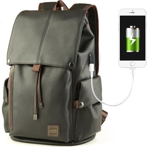 USB Interface Backpack Vintage Canvas Backpack Schoolbag Male Travel Bags Large Capacity school Bags Leisure Female Mochila