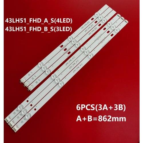 6pcs LED backlight Strip for LG 43LH590 43LJ515V 43LH510V 43LH570V 43LH51_FHD_B A LF51_FHD_A LGE_WICOP_FHD 43INCH