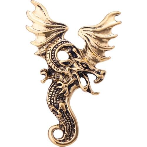 Vintage Animal Dragon Designer Brooch Pin Metal Wings Corsage Mens Suit Shirt Lapel Badge Fashion Jewelry Accessories Gift