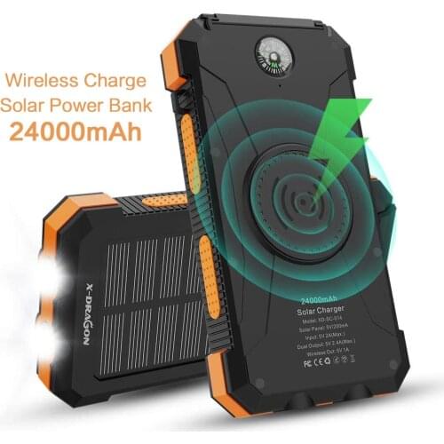 Solar Power Bank 6W Solar Panel 10000mAh Real Solar Powerbank for iPhone X Samsung Galaxy Note Huawei Honor Oppo Vivo