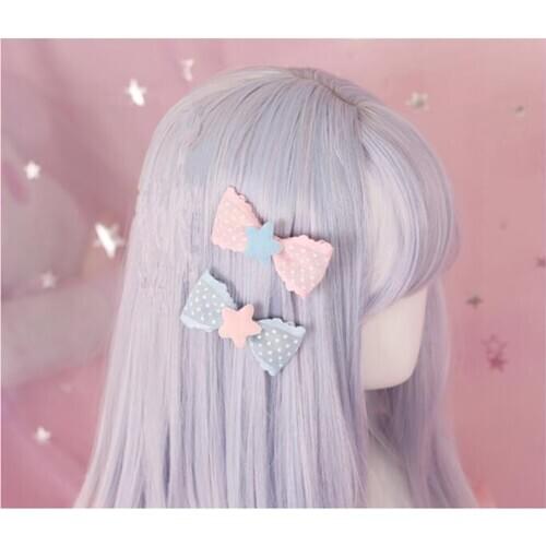 Mori Girl Bowknot Hair clip Lolita Womens Kawaii Hair Pin Headwear Cosplay Side clip B894