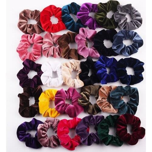 Girl womens Velvet Hair Scrunchies Tie Accessories Ponytail Holder Scrunchy Hair bands velour Hair loop Pleuche Headwear FJ3362