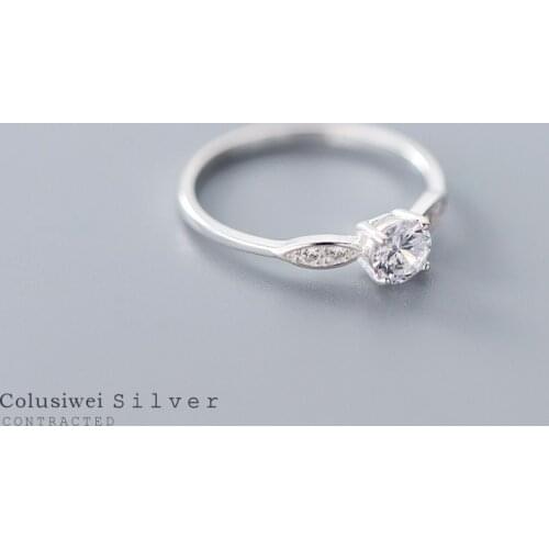 COLUSIWEI Pure 925 Sterling Silver Shining AAA Zircon Ring for Women Silver Engagement Wedding Statement Bands Fine Jewelry