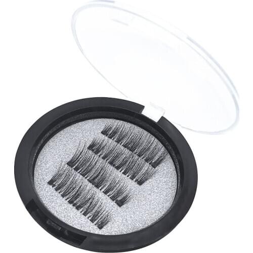 1 Pair of 3 PCS Magnets False Eyelashes KS02 Magnets Eyelashes Fast Adhesion Traceless Non-glue Magnetic Eyelashes